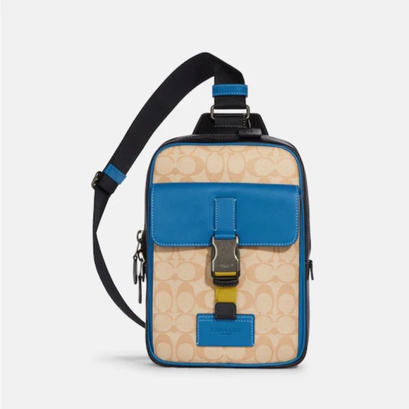 SOLD NWT Coach track pack Signature canvas Sling bag/ backpack crossbody bag - Picture 13 of 13